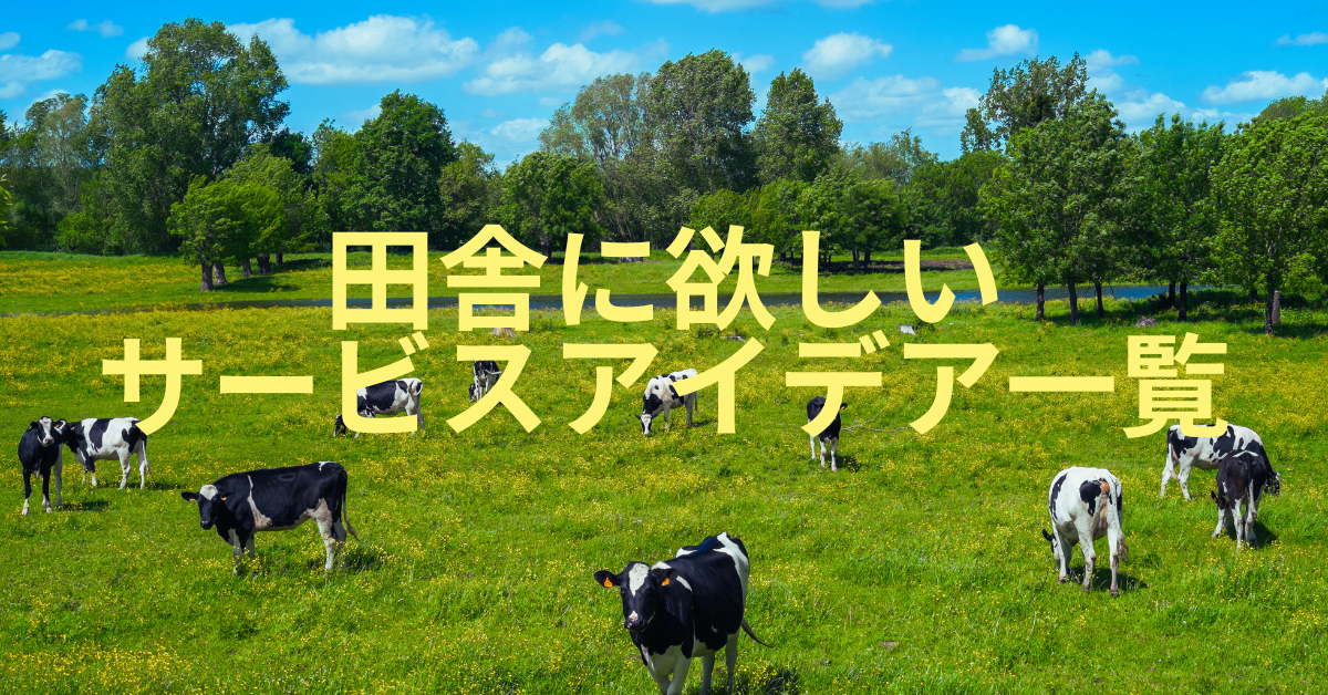 田舎に欲しいサービスアイデア一覧!ニーズの高かいビジネスモデルと起業アイデア集